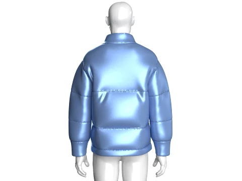 Men Glossy Oversized Puffer Jacket 3D Model