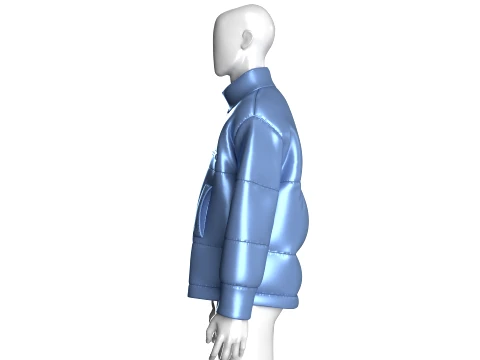 Men Glossy Oversized Puffer Jacket 3D Model