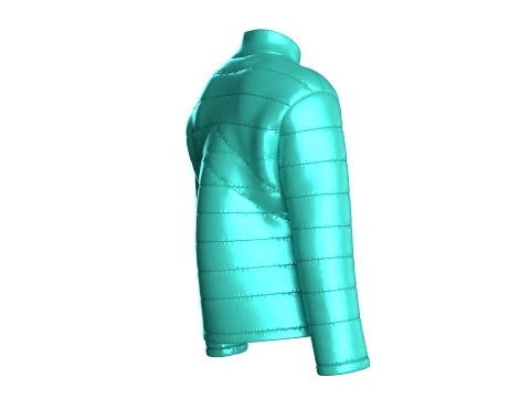 Men Horizontal Quilted Full-Zip Puffer Jacket 3D Model