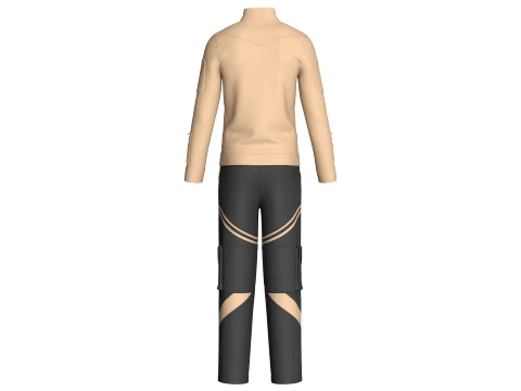 Men Tactical Cargo Jacket With Pant - Outfit 3D Model