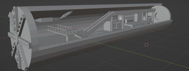 Tunnel boring machine 3D 3D मॉडल .c4d .max .obj .3ds .fbx .stl .blend 