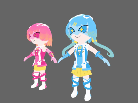 Low Poly Hero Girl - Pacote de personagens de fantasia Modelo 3D