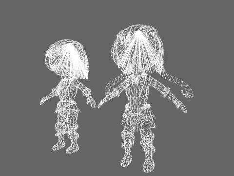 Low Poly Hero Girl - Pacote de personagens de fantasia Modelo 3D