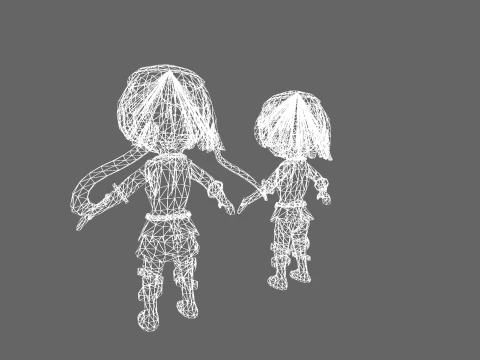 Low Poly Hero Girl - Pacote de personagens de fantasia Modelo 3D