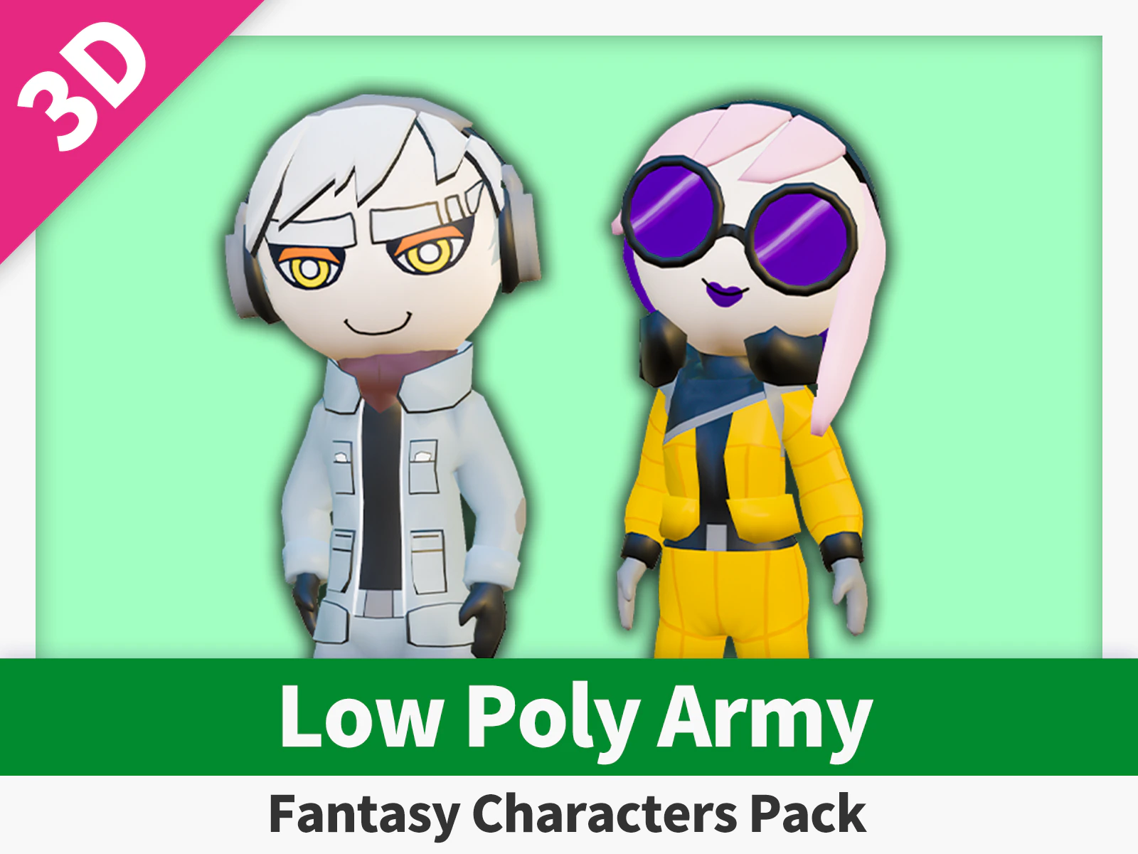 Low Poly Army - Fantasy Characters Pack 3D Model .c4d .max .obj .3ds .fbx .stl .blend 