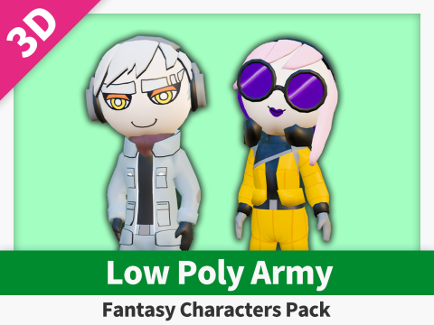 Low Poly Army - Fantasy Characters Pack 3D Model