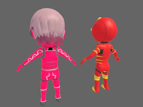 Low Poly Sci-Fi Hero - Fantasy Characters Pack 3D Model