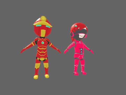 Low Poly Sci-Fi Hero - Fantasy Characters Pack 3D 모델
