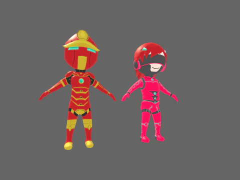 Low Poly Sci-Fi Hero - Fantasy Characters Pack 3D Model