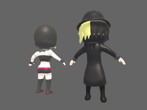 Low Poly Magic Wizard e Witch - Pacote de personagens de fantasia Modelo 3D