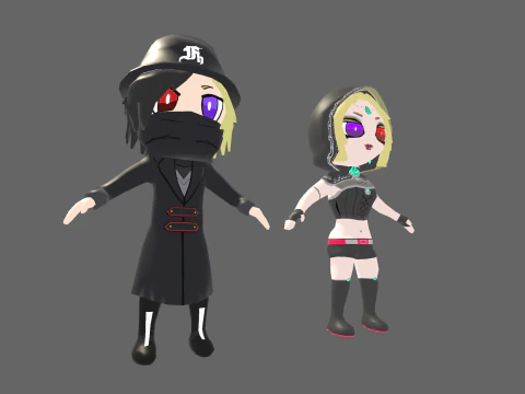 Low Poly Magic Wizard e Witch - Pacote de personagens de fantasia Modelo 3D