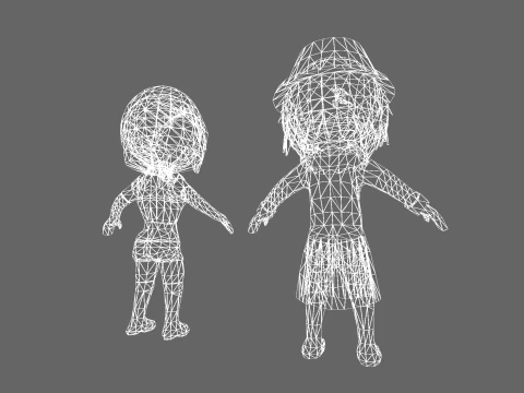 Low Poly Magic Wizard e Witch - Pacote de personagens de fantasia Modelo 3D