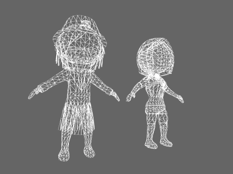 Low Poly Magic Wizard e Witch - Pacote de personagens de fantasia Modelo 3D