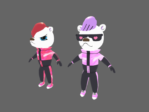 Low Poly White Bear Humanoid - Fantasy Characters Pack 3D Модель
