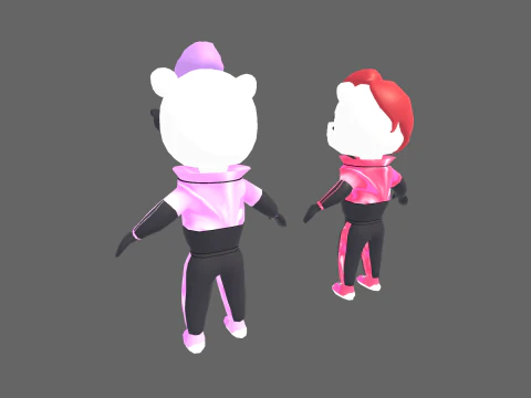 Human&oacute;ide de Urso Branco Low Poly - Pacote de Personagens de Fantasia Modelo 3D