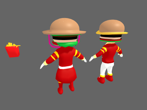 Low Poly Burger Humanoid - Fantasy Characters Pack 3D Model