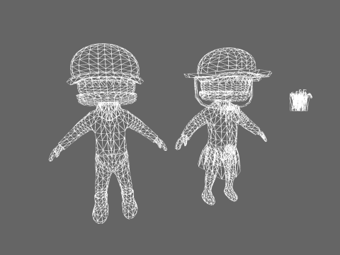 Low Poly Burger Humanoid - Fantasy Characters Pack 3D Model