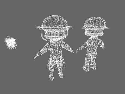 Low Poly Burger Humanoid - Fantasy Characters Pack 3D Model