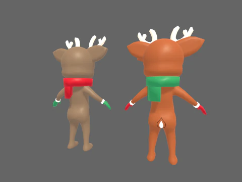 Low Poly Deer Humanoid - Fantasy Characters Pack 3D Model