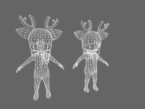 Low Poly Deer Humanoid - Fantasy Characters Pack 3D Model