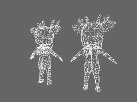Low Poly Deer Humanoid - Fantasy Characters Pack 3D Model
