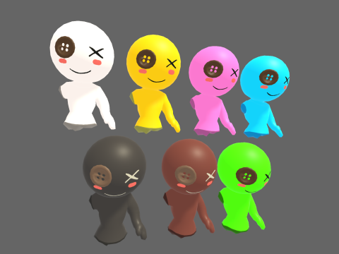 Low Poly Casual Horror Doll Pack Modelo 3D