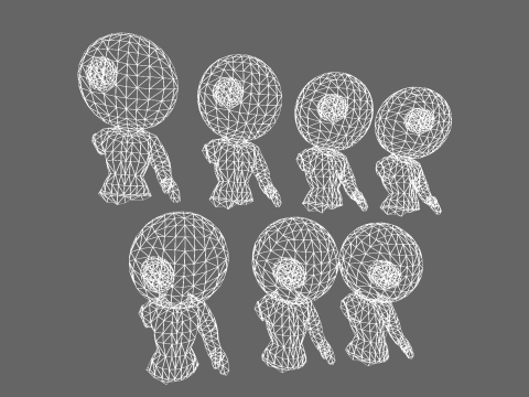Low Poly Casual Horror Doll Pack Modelo 3D