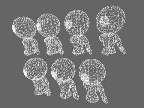 Low Poly Casual Horror Doll Pack Modelo 3D