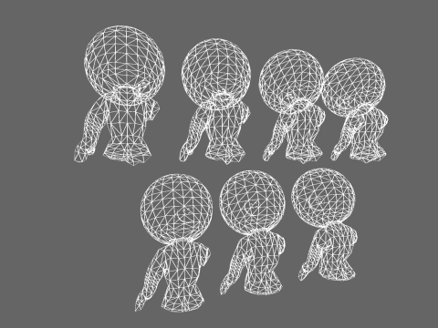 Low Poly Casual Horror Doll Pack Modelo 3D