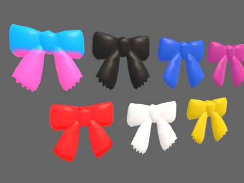 Low Poly Casual Ribbon Pack 3D Model