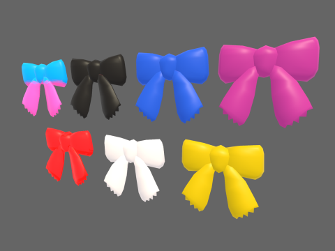 Low Poly Casual Ribbon Pack 3D Model