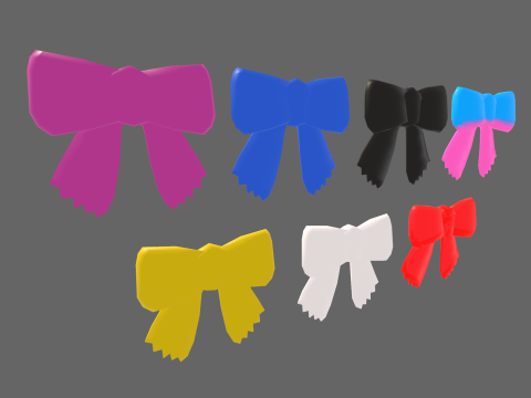 Low Poly Casual Ribbon Pack 3D Model