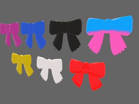 Low Poly Casual Ribbon Pack 3D Model
