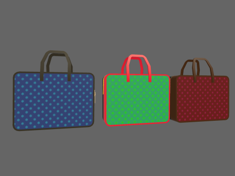 Low Poly Casual Designer Brand Bag 3D 모델