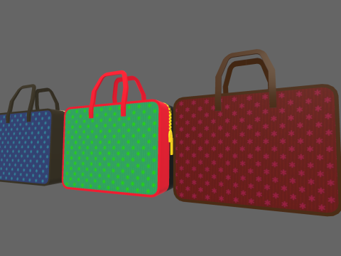 Low Poly Casual Designer Brand Bag 3D 모델