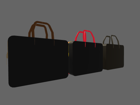 Low Poly Casual Designer Brand Bag 3D 모델