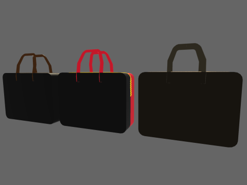 Low Poly Casual Designer Brand Bag 3D 모델