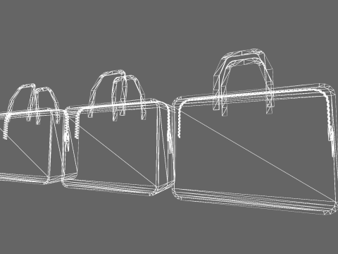 Low Poly Casual Designer Brand Bag 3D 모델