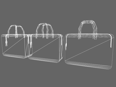 Low Poly Casual Designer Brand Bag 3D 모델