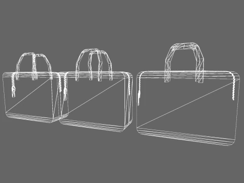 Borsa di marca casual di design low poly Modello 3D
