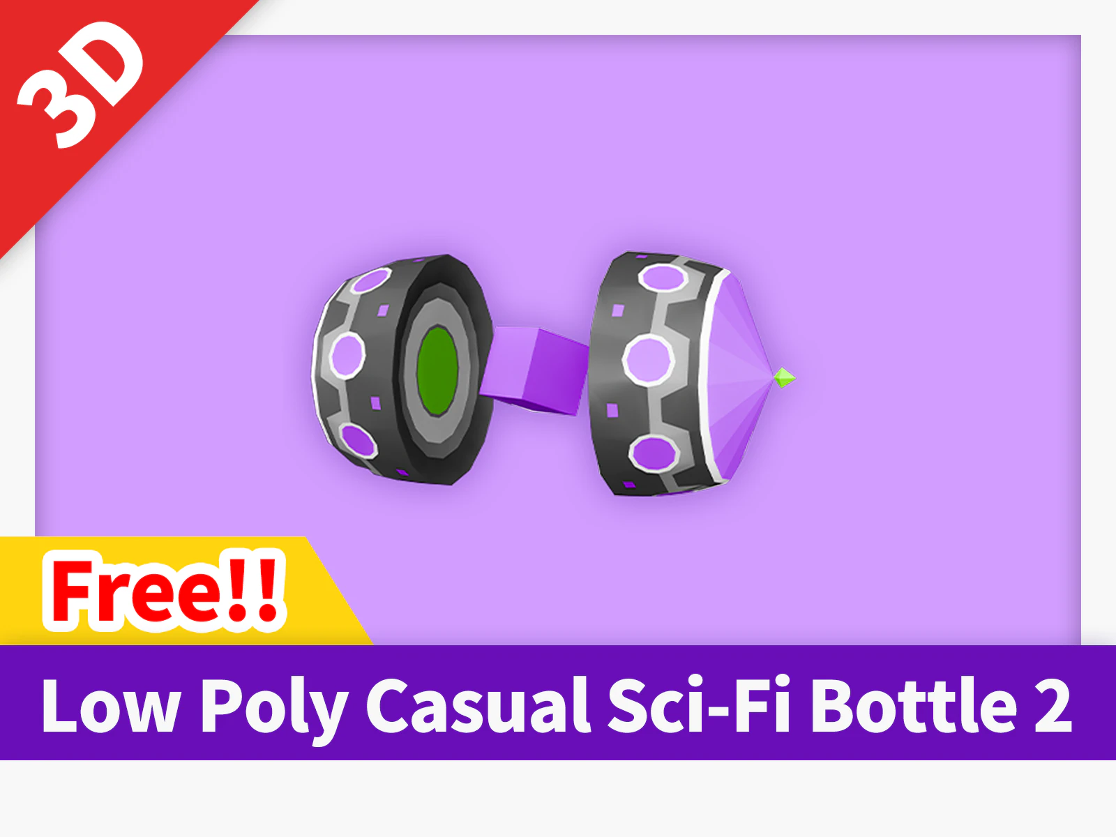 Low Poly Casual Sci-Fi Bottle 2 3D Model .c4d .max .obj .3ds .fbx .stl .blend 