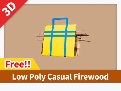 Legna da ardere casual a basso contenuto di poligoni Modello 3D