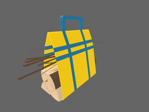 Low Poly Casual Firewood 3D Модель