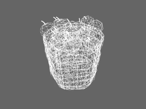 Low Poly Casual Apple Fruit Bascket 3D Model