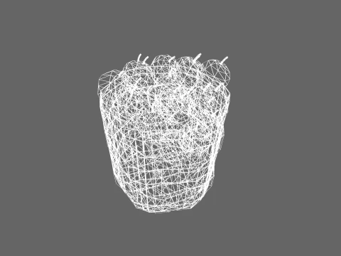 Low Poly Casual Apple Fruit Bascket 3D Model