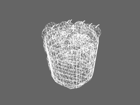 Low Poly Casual Apple Fruit Bascket 3D Model