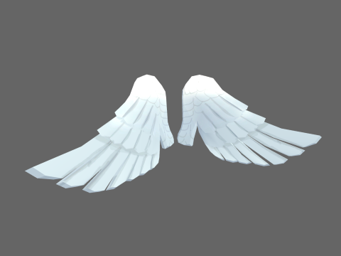 Low Poly Casual Angel Wing 3D Модель