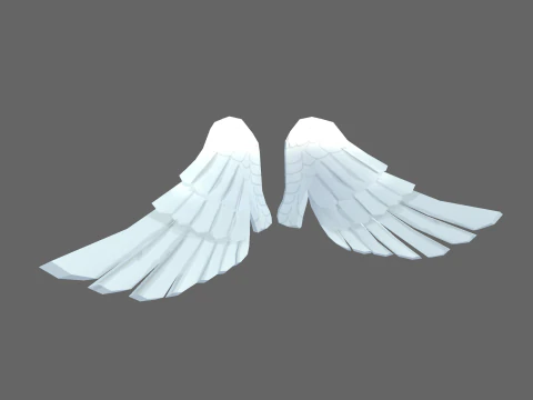 Low Poly Casual Angel Wing 3D Model