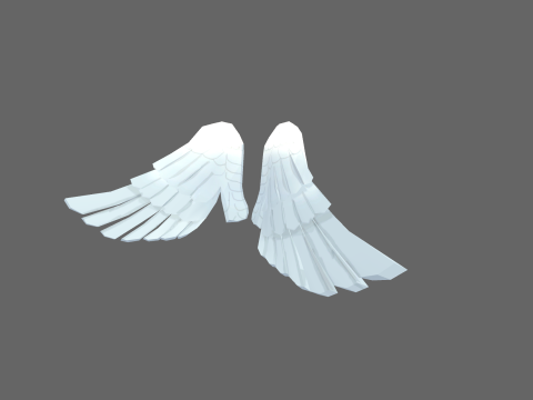 Low Poly Casual Angel Wing 3D Модель