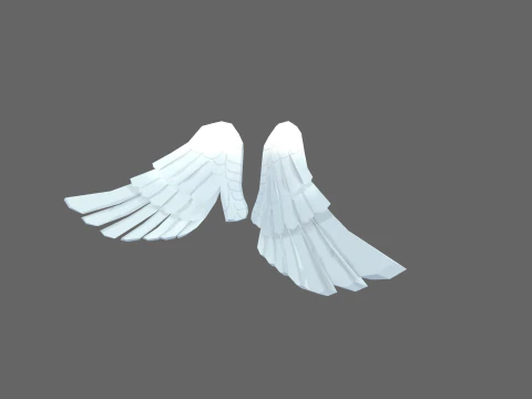 Low Poly Casual Angel Wing 3D Model